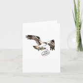 "osprey & fish," small, 4x5.6" blank greeting card カード (正面)