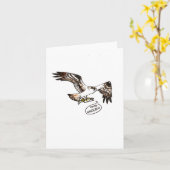 "osprey & fish," small, 4x5.6" blank greeting card カード (黄色い花)