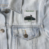 Osprey on Nest Plastic is forever!環境にやさしいことをしようバッジ 缶バッジ (インサイチュ)