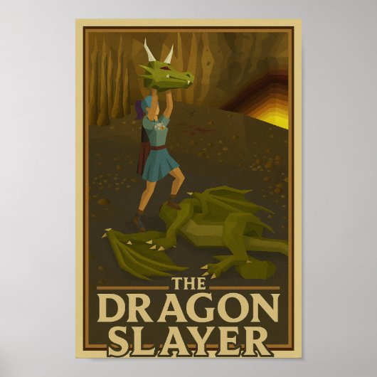 OSRS (Old School RuneScape) Dragon Slayer Victory ポスター (正面)