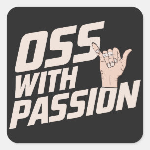 Oss With Passionブラジル柔術武術芸術 スクエアシール