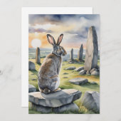 Ostara Bunny Spring Equinox Eostre Wicca シーズンカード (正面/裏面)