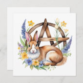 Ostara Bunny Spring Equinox Eostre Wicca シーズンカード (正面/裏面)