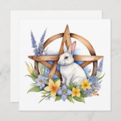 Ostara Bunny Spring Equinox Eostre Wicca シーズンカード (正面/裏面)