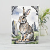 Ostara Bunny Spring Equinox Eostre Wicca シーズンカード (スタンド正面)