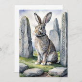 Ostara Bunny Spring Equinox Eostre Wicca シーズンカード (正面/裏面)