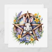 Ostara Bunny Spring Equinox Eostre Wicca シーズンカード (正面/裏面)