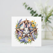 Ostara Bunny Spring Equinox Eostre Wicca シーズンカード (スタンド正面)