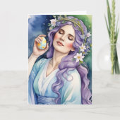 Ostara Goddess Spring Equinox Sabbat Wicca Holiday カード (正面)