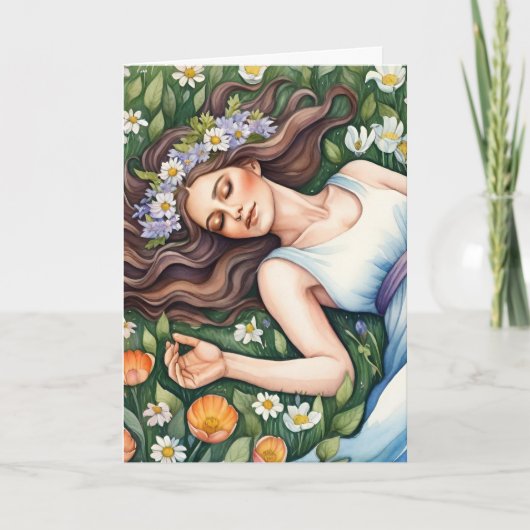 Ostara Goddess Spring Equinox Sabbat Wicca Holiday カード (正面)