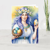 Ostara Goddess Spring Equinox Sabbat Wicca Holiday カード (正面)