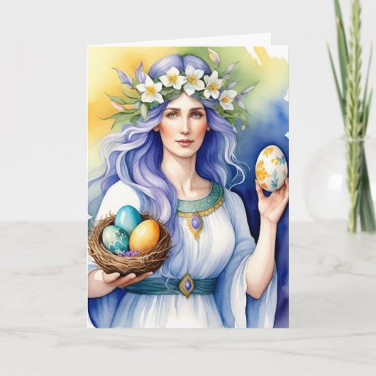 Ostara Goddess Spring Equinox Sabbat Wicca Holiday カード (正面)