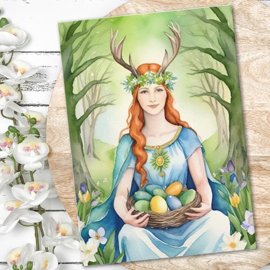 Ostara Goddess Spring Equinox Sabbat Wicca Holiday カード