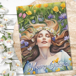 Ostara Goddess Spring Equinox Sabbat Wicca Holiday カード