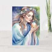 Ostara Goddess Spring Equinox Sabbat Wicca Holiday カード (正面)
