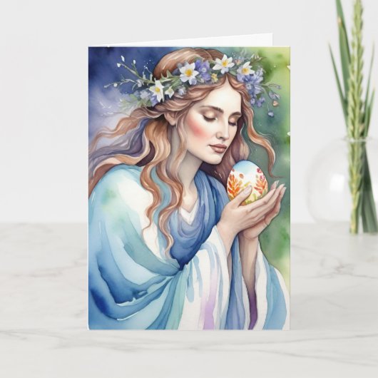 Ostara Goddess Spring Equinox Sabbat Wicca Holiday カード (正面)