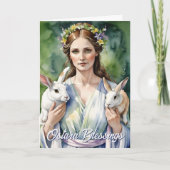 Ostara Goddess Spring Equinox Sabbat Wicca Holiday カード (正面)