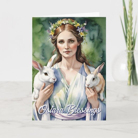 Ostara Goddess Spring Equinox Sabbat Wicca Holiday カード (正面)