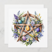 Ostara Star Pentacle Spring Equinox Eostre Wicca シーズンカード (正面/裏面)
