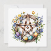 Ostara Star Pentacle Spring Equinox Eostre Wicca シーズンカード (正面)