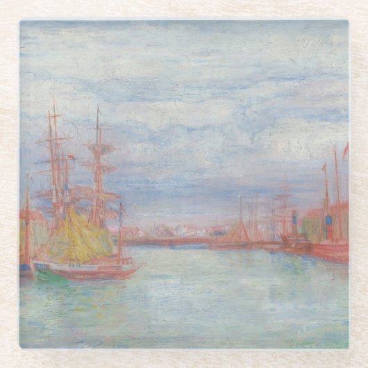 Ostend Harbor by James Ensor (1900) ガラスコースター (正面)