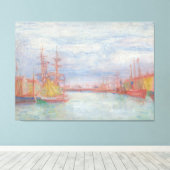 Ostend Harbor by James Ensor (1900) キャンバスプリント (インサイチュ (ウッドフロア))