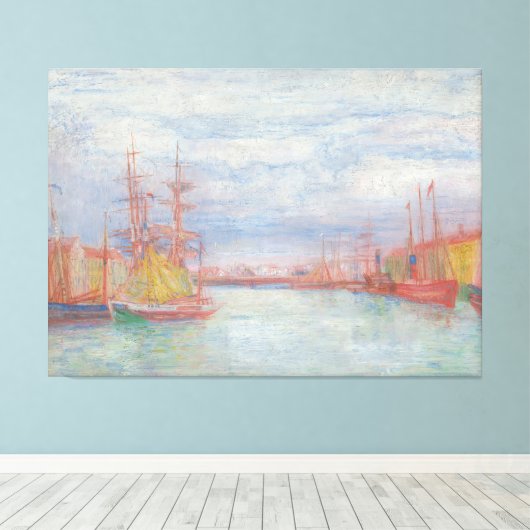 Ostend Harbor by James Ensor (1900) キャンバスプリント (インサイチュ (ウッドフロア))