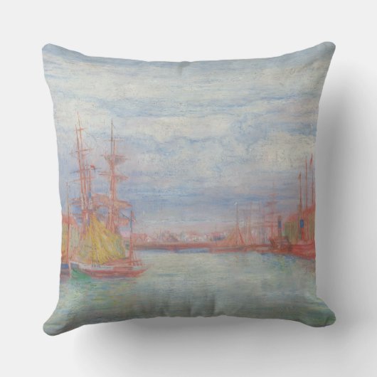 Ostend Harbor by James Ensor (1900) クッション (裏面)