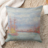 Ostend Harbor by James Ensor (1900) クッション (ブランケット)