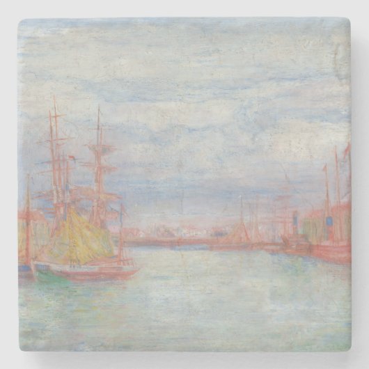 Ostend Harbor by James Ensor (1900) ストーンコースター (正面)