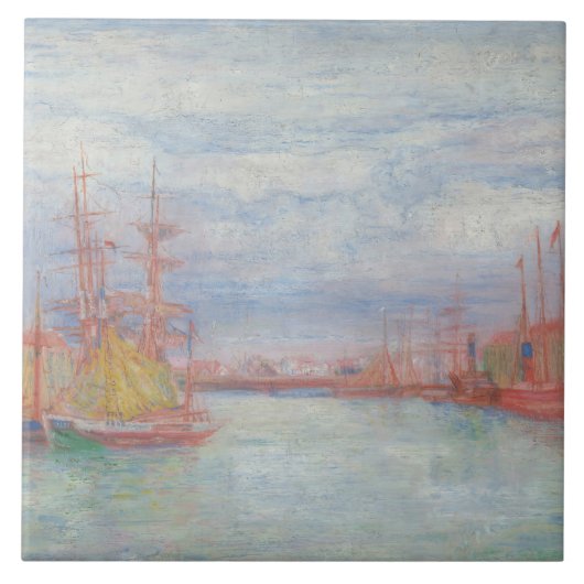 Ostend Harbor by James Ensor (1900) タイル (正面)