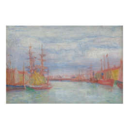 Ostend Harbor by James Ensor (1900) ポスター