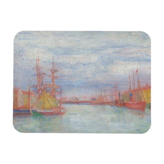 Ostend Harbor by James Ensor (1900) マグネット (横)