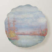 Ostend Harbor by James Ensor (1900) ラウンドクッション (裏面)