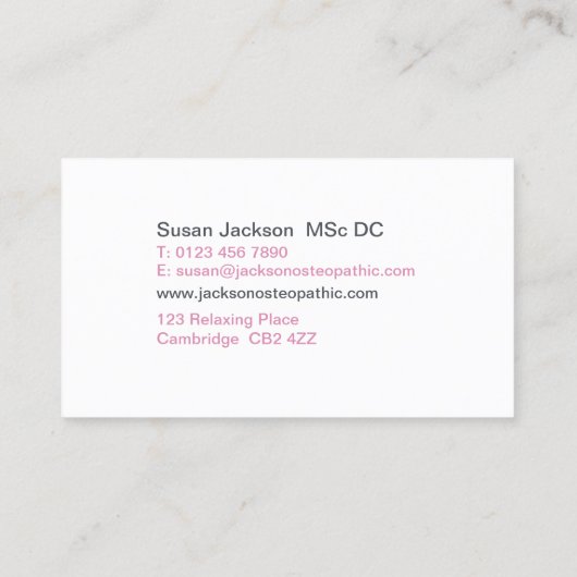 Osteopathyの名刺 名刺 (裏面)