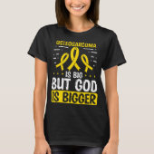 Osteosarcoma Awareness God Bone Cancer Ribbon Tシャツ (正面)