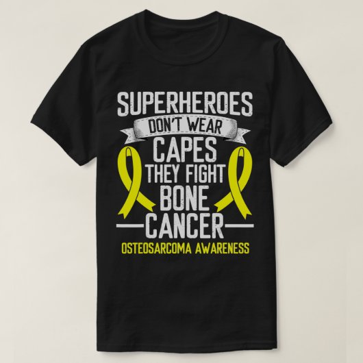 Osteosarcoma Awareness Yellow Ribbon Fighter Bone  Tシャツ (デザイン正面)
