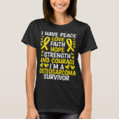 Osteosarcoma Survivor Love Bone Cancer Awareness Tシャツ (正面)