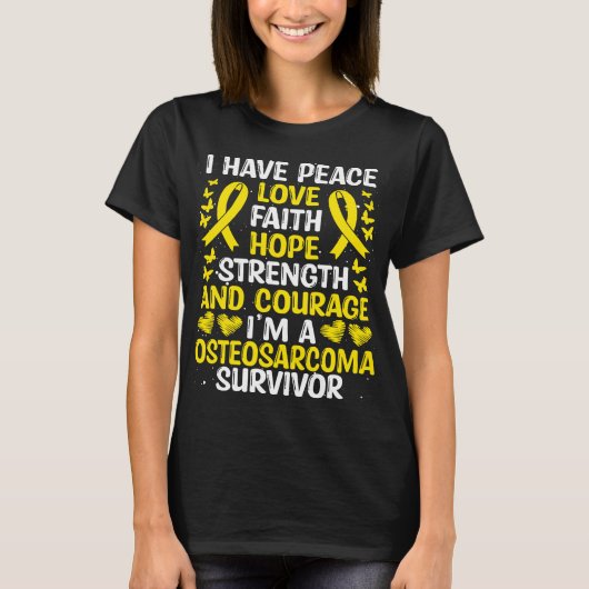 Osteosarcoma Survivor Love Bone Cancer Awareness Tシャツ (正面)
