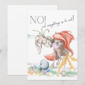 Oster Karte mit Pferd und Hase, lustige Tiere  シーズンカード (正面/裏面)