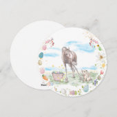 Oster Karte mit Pferd und Osterhase, Grusskarte シーズンカード (正面/裏面)