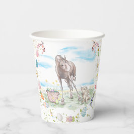 Oster Pappbecher mit Pferd und Osterhase 紙コップ
