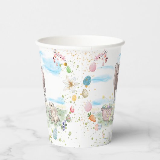 Oster Pappbecher mit Pferd und Osterhase 紙コップ (右)