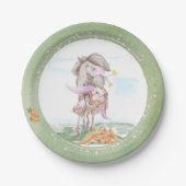 Oster Pappteller mit Pferd und Osterhase ペーパープレート (正面)