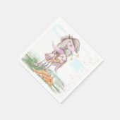 Oster Servietten mit Pferd und Osterhase スタンダードカクテルナプキン (角)