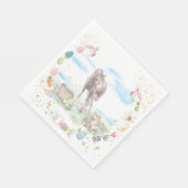 Oster Seviette mit Pferde und Hasen Illustration スタンダードランチョンナプキン (角)