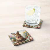 Oster-Untersetzer mit niedlichem Hasen コースター (右側)