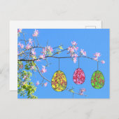 Ostereier auf einem blühenden Zweig シーズンポストカード (正面/裏面)