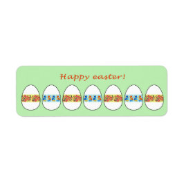 Ostereier mit einem Blumenmuster ラベル