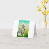 Ostereiersuche カード (黄色い花)